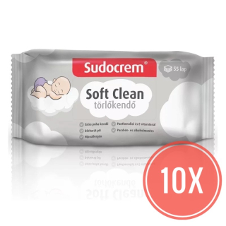 Sudocrem törlőkendő soft clean MEGA PACK 10x55db