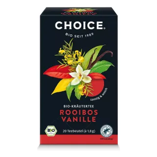 CHOICE Rooibos vanília bio gyógynövénytea, 20db filter, 36g