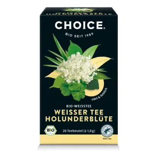 CHOICE Bio fehér tea bodzavirággal, 20db filter, 36g