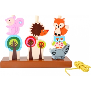 Small Foot Erdő montessori torony és fűzhető játék 12m+
