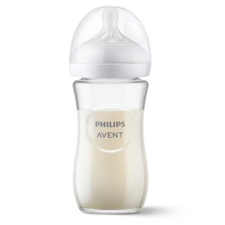 Philips AVENT SCY933/01 Natural Response üvegből készült cumisüveg 240ml, 1hó+