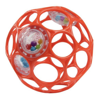 Oball Rattle csörgős labda, narancs, 10cm, 0m+