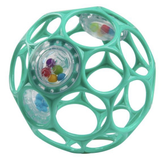 Oball Rattle csörgős labda, türkiz, 10cm, 0m+