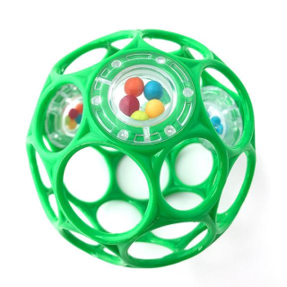 Oball Rattle csörgős labda, zöld, 10cm, 0m+