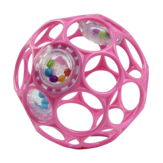 Oball Rattle csörgős labda, rózsaszín, 10cm, 0m+