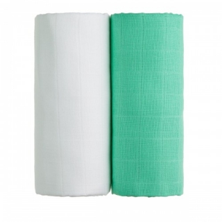 T-tomi Exclusive Collection luxus tetra textil fürdőlepedő, fehér+zöld, 2db