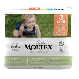 MOLTEX Pure&Nature öko pelenka 3, midi (4-9 kg), 33 db