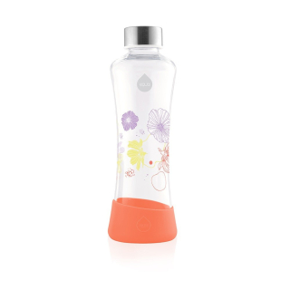 EQUA Flowerhead üveg kulacs szilikonnal, Pipacs, 550ml